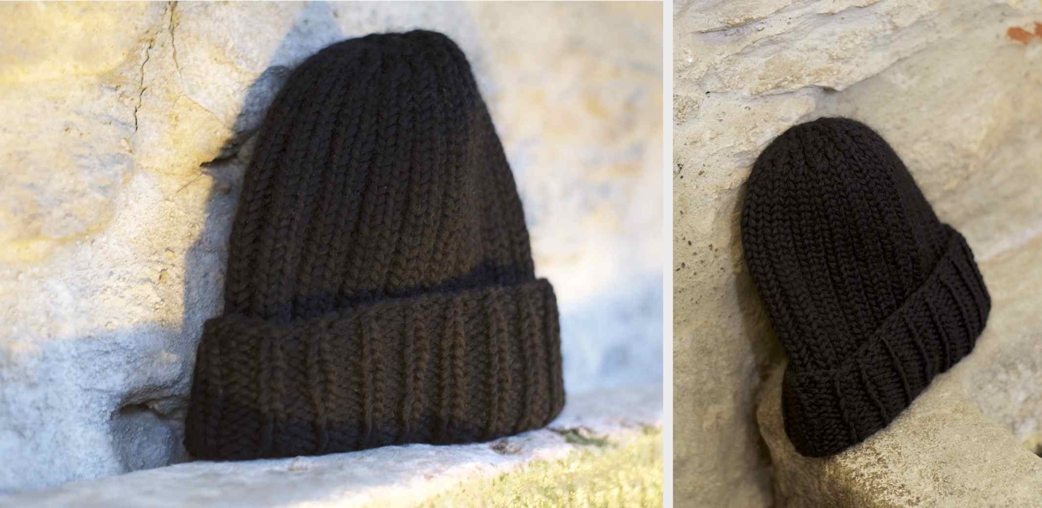 beanie put on an old stone wall
